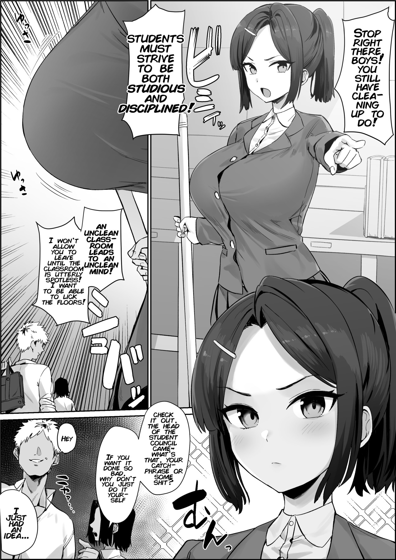 Hentai Manga Comic-The Student Council Leader's Instantaneous Fall-Read-1